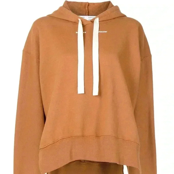 NWT Proenza Schouler White Label Logo hoodie sweatshirt brown tan M - Picture 1 of 6